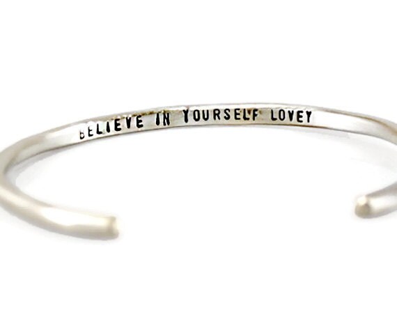 Believe in Yourself Cuff Bracelet Personalized Cuff