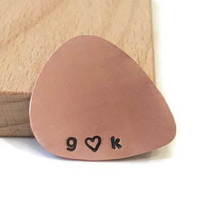 Personalisierter Gitarren-Plektrum, wähle ich dich Plektrum, Kupfer-Gitarren-Plektrum, Geschenk für Männer, Initialen Name Datum Geschenk, Jubiläumsgeschenk, Geburtstagsgeschenk