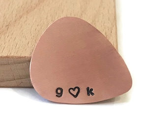 Personalized Guitar Pick, I Pick You Guitar Pick, Copper Guitar Pick, Gift for Men, Initials Name Date Gift, Anniversary Gift, Birthday Gift