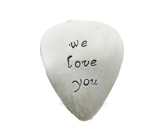 Hand Stamped Guitar Pick, Father's Day Gift, Daddy Gift, Birthday Gift Father, Grandpa Gift, Custom Plectrum, Family Gift, Gift for Stepdad