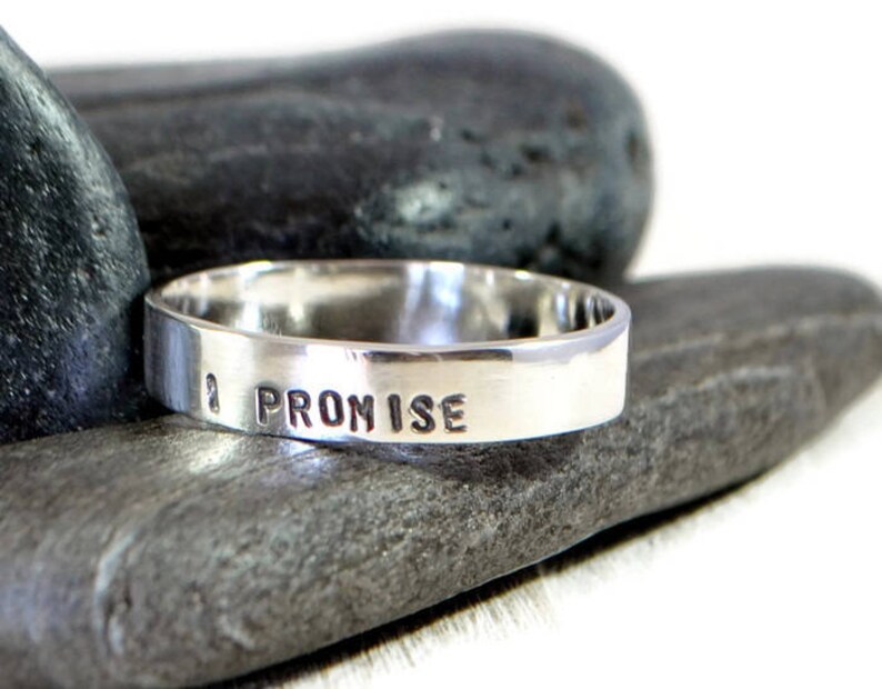 Promise Ring for Him. Sterling Silver Ring. Personalized Wide Etsy