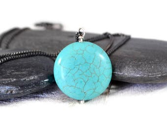 Collier Turquoise. Collier Boho. Collier superposé en argent sterling. Collier Boho. Bijoux Boho. Cadeau pour petite amie. Cadeau pour elle