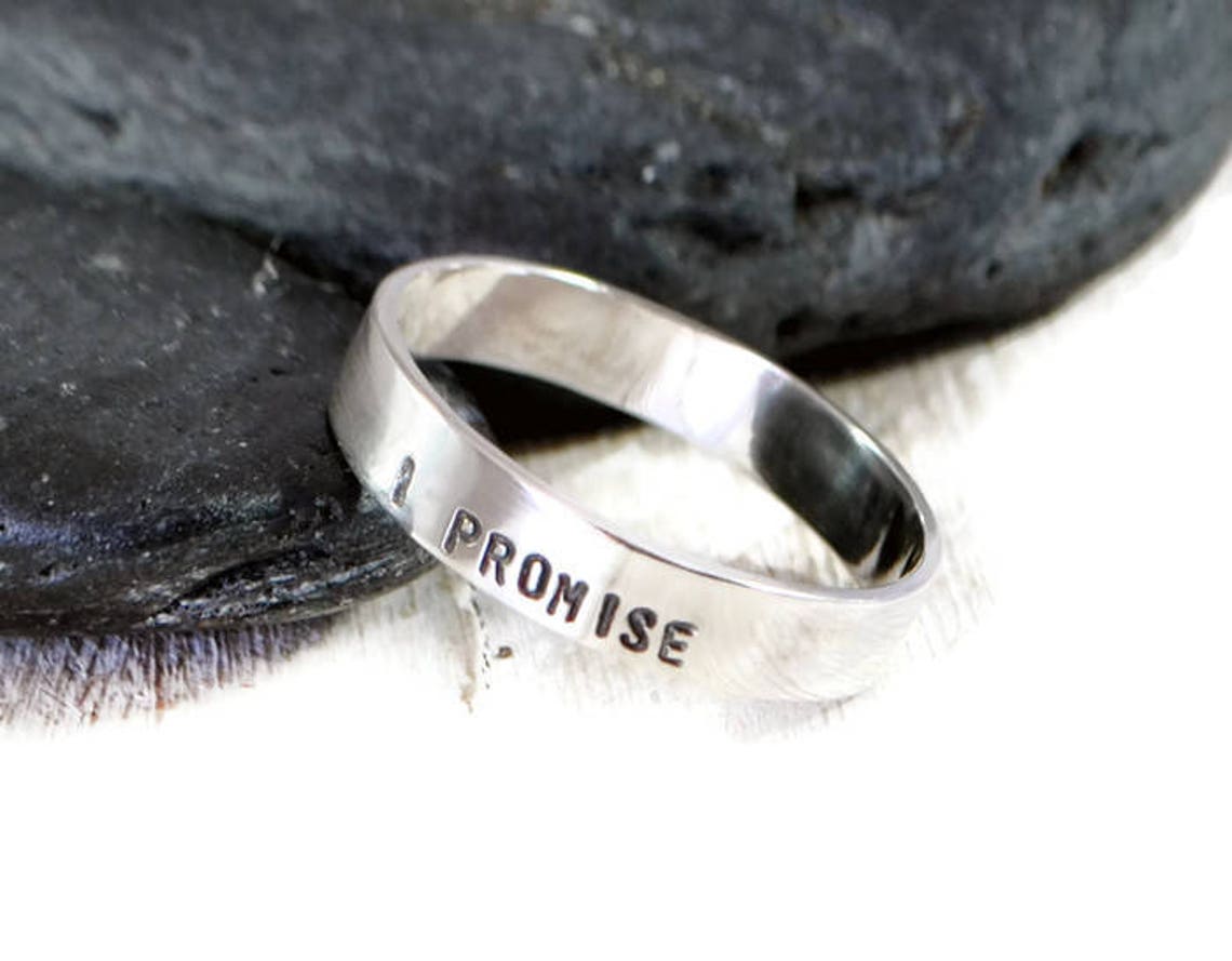 Promise Ring For Him. Sterling Silver Ring. Personalized Wide Etsy