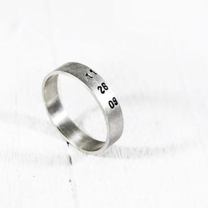 Silver Male Ring - Promise Rings for Him - 5mm 925 Sterling Silver Band - Male Wedding Band - Custom Engraved Men&#39;s Date Ring