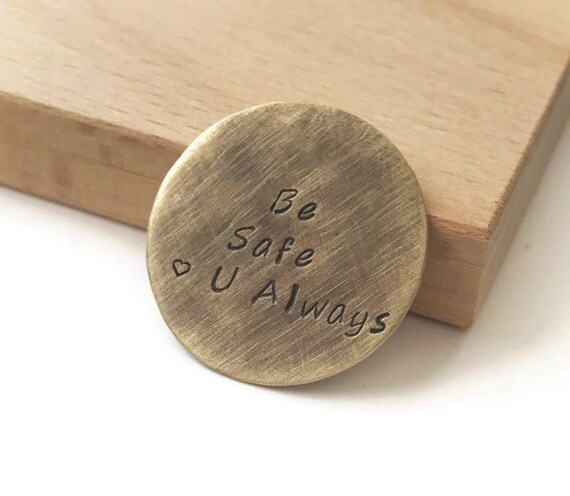 Be Safe Wallet Insert, Love Token, Pocket Coin, Mother to Son, Mom Daughter Gift, Military Deployment, Return Home, Gift for Men Women