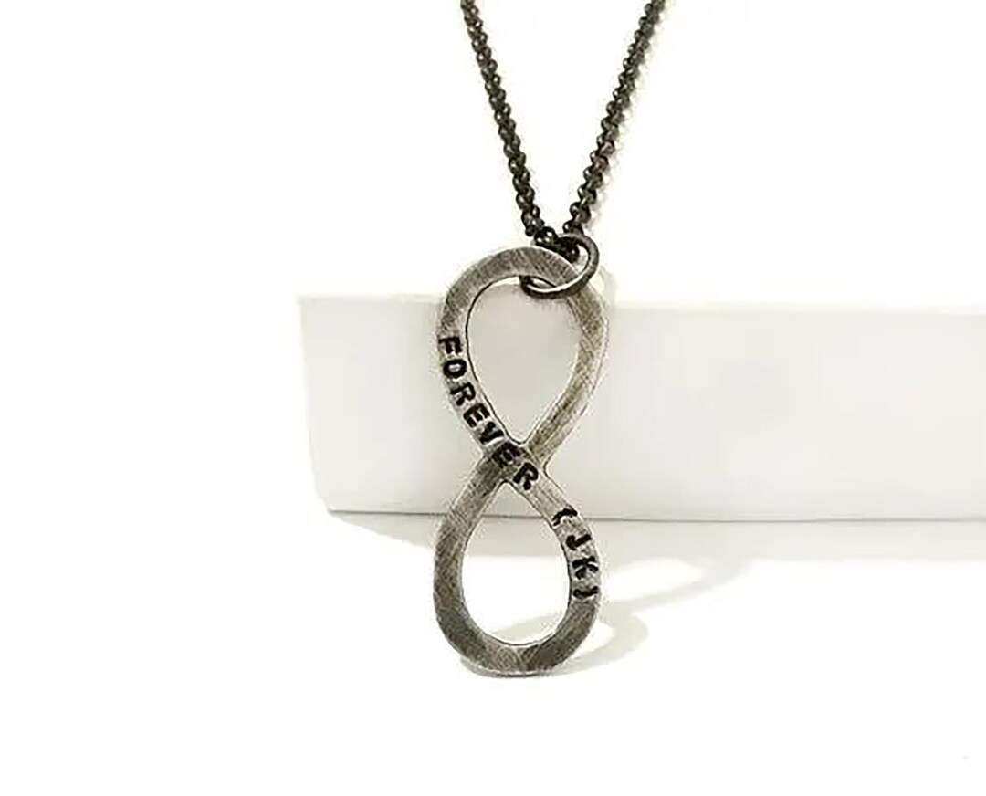 Infinity Necklace Custom 925 Sterling Silver Mens Engraved