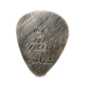 MY DAD ROCKS Fathers Day Gift Copper Guitar Pick Personalized Gift for Dad Gift For father Engraved Pocket Token Gift For men image 2