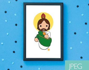 Druck Ilustración San Judas Tadeo Sofort Download Design Jpg Druck Saint Jude Thaddeus