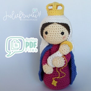 PATTERN in English - ESPAÑOL Instrucciones en pdf para Virgen de Chiquinquirá DIY Hazlo tu misma Bautizo, Primera Comunión