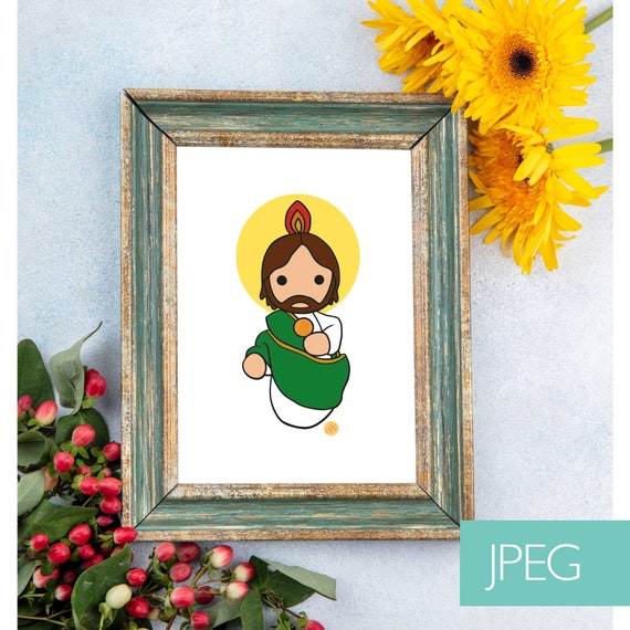 Print Ilustración San Judas Tadeo Instant Download Design Jpg Print ...