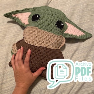 PATTERN/PATRÓN Graphic Gráfico  Downloadable - Descargable Almohada The Child Pillow Plushie Crochet DIY Hazlo tu mismo