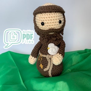 PATTERN in English Francis of Assisi - ESPAÑOL Instrucciones en pdf para San Francisco de Asís DIY Crochet doll Amigurumi