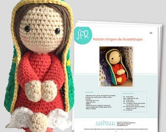 PATTERN/ PATRON Our lady of Guadalupe, Amigurumi Handmade Crochet doll Instrucciones en pdf muñeca de crochet Nuestra Señora de Guadalupe
