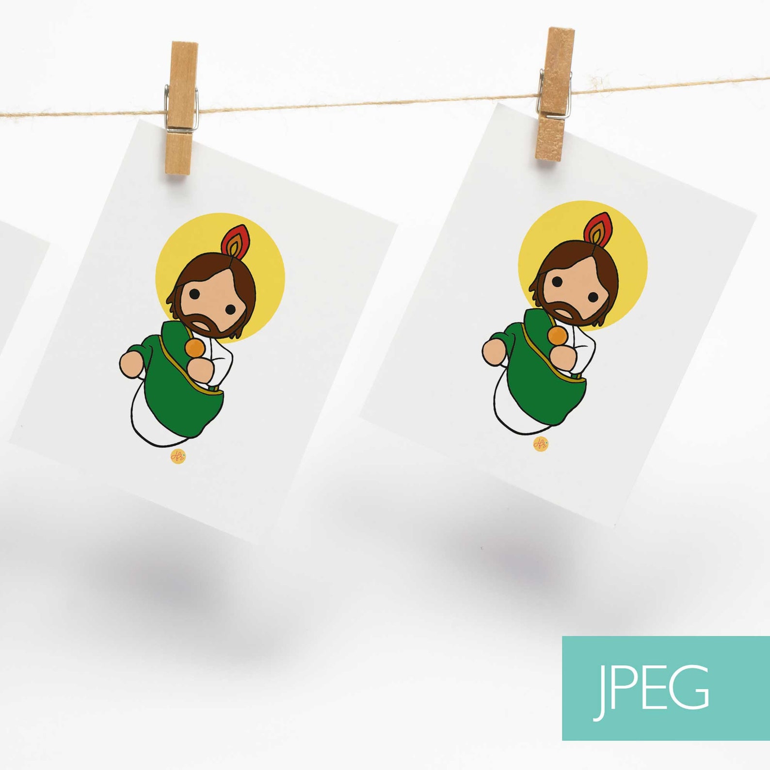 Print Ilustración San Judas Tadeo Instant Download Design Jpg | Etsy