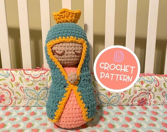 PATTERN/ PATRON Baby Marie, Amigurumi Handmade Crochet doll Instrucciones en pdf muñeca de crochet Nuestra Señora de Guadalupe