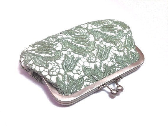 sage green clutch bag