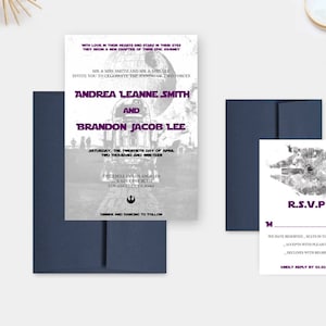 Star Wars Wedding Invitations, Disney Weddings, Fairytale Wedding Invite Set - DEPOSIT