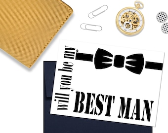 Will You Be My Best Man Card, Wedding Asking Cards, Best Man and Groomsmen Asking Cards - PRINTABLE - Instant Download