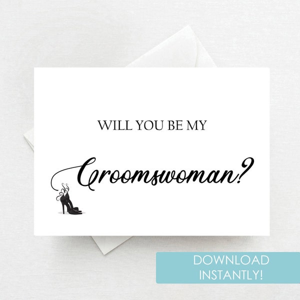 Will You Be My Groomswoman | Groomswoman Asking Card, Groomswoman Wedding Propsal Card, Bridal Party Proposal -  Instant Download