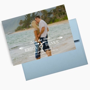 Photo Save the Dates, Annonces de mariages sur la plage, Single Photo Save the Dates, Cartes postales, Invitations photo
