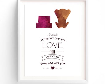 Carl and Ellie Wedding Gift, Up Wedding Gift , I Want to Grow Old With You, Disney Wedding Gift, Personalized Bride & Groom Gift