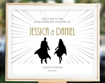 Superhero Wedding Welcome Sign, Superhero Welcome Poster, Superhero Welcome Signage Print for Wedding