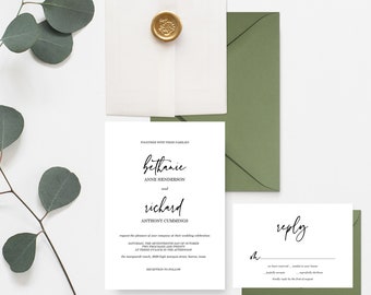 Simple Vellum Wrap Wedding Invitation Suite, Elegant Vellum Jacket Wedding Invitation Set, Stylish Luxury Invites, Printed Invitations