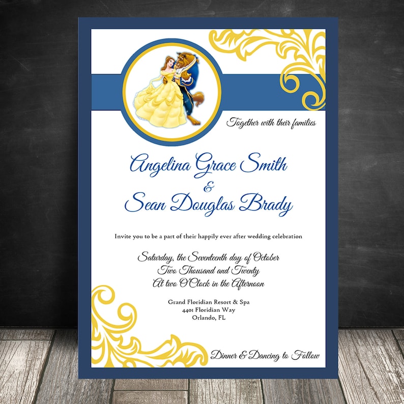 Beauty and the Beast Wedding Invitations Disney Weddings