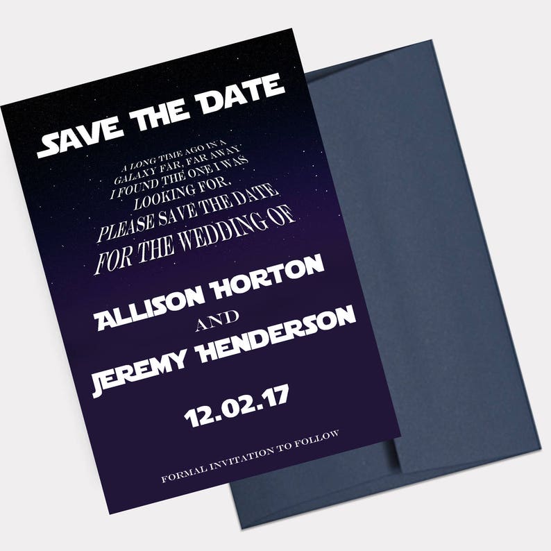 Star Wars Save The Dates Star Wars Theme Weddings Disney Etsy