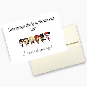 Cartes demandant de super héros, veux-tu être Ma demoiselle d’honneur, les mariages de super héros, être Ma demoiselle d’honneur, demoiselle d’honneur cartes - enveloppes incluses