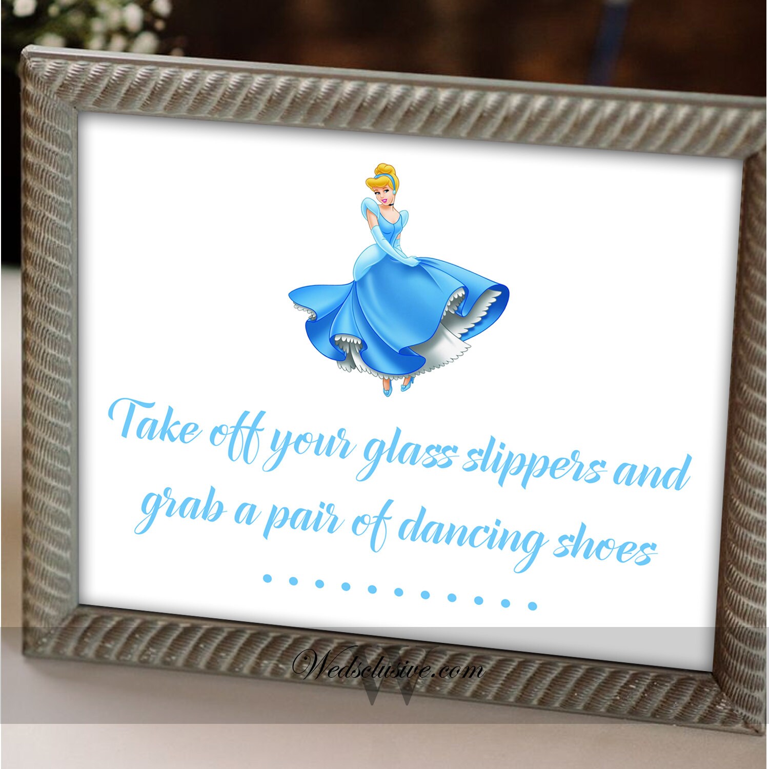 Cinderella Dancing Shoes Sign Disney Theme Weddings Fairy Etsy