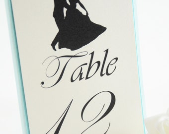 Cinderella Table Numbers, Disney theme weddings, Fairy tale Weddings , Princess Wedding Table Number Cards