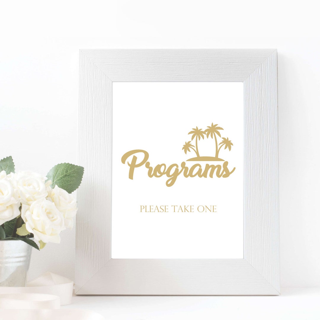 Beach Wedding Programs Sign, Printable Program Sign, Wedding Ceremony ...