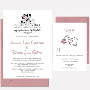 Mickey and Minnie Mouse Wedding Invitations, Mickey and Minnie Invite ...