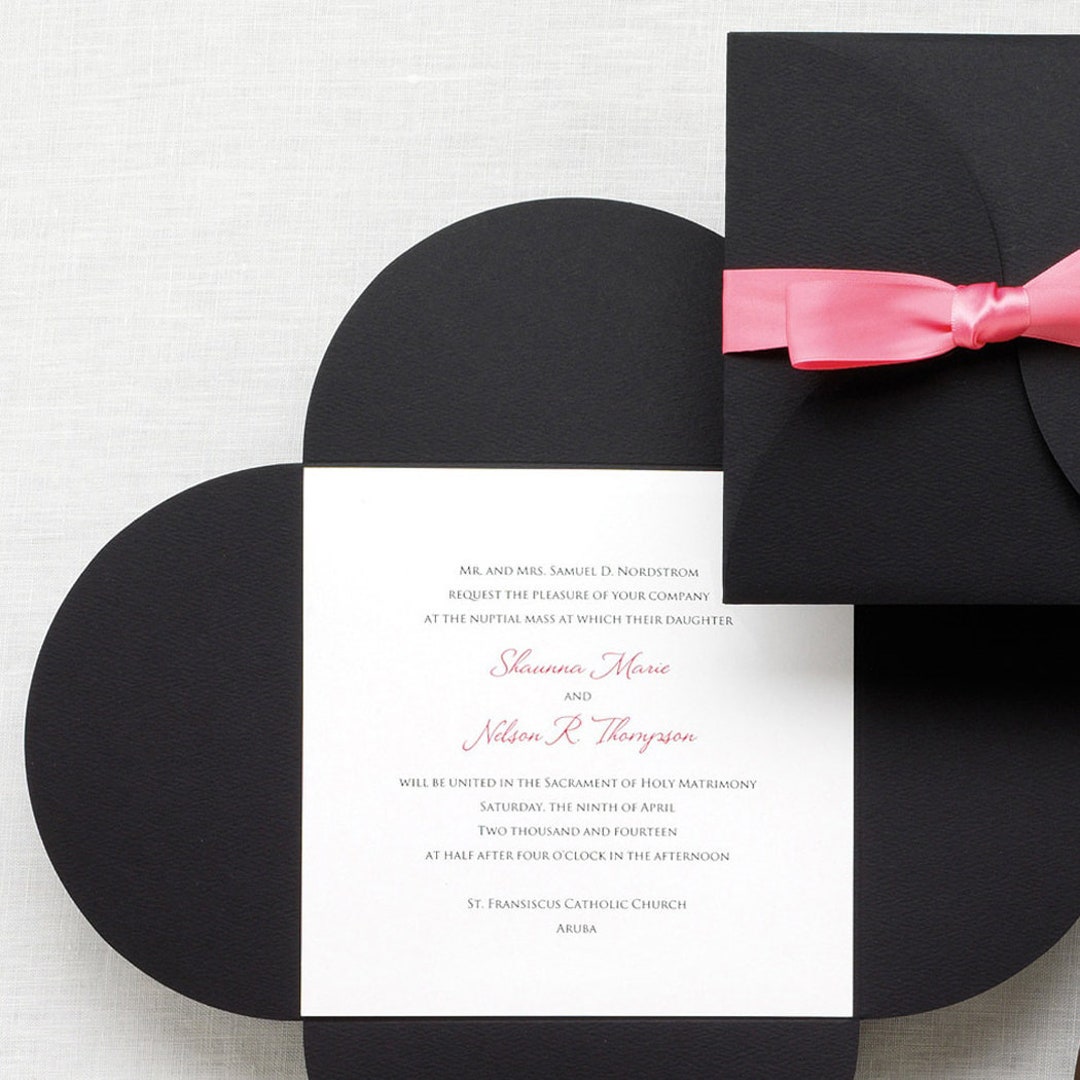 Pocket Wedding Invitation Holder, Petal Pockets for Invites, Blooming