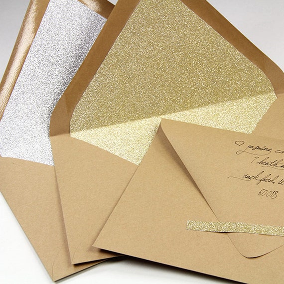 Glitter Envelope Liners Diy Wedding Glitter Liners Diy Etsy