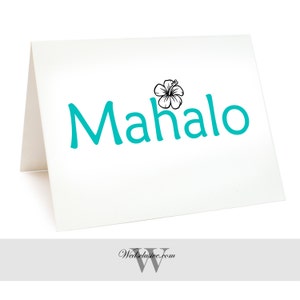 Mahalo cartes de remerciement, cartes de jeunes mariés, mariage hawaïen - lot de 10