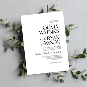 Minimal Wedding Invitation Template, Minimalist Wedding Invite Suite, Editable Template Wedding Invitations, Modern Invites image 4