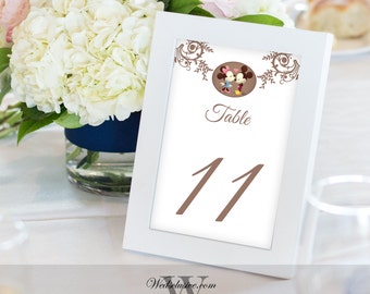 Mickey and Minnie Table Numbers, Vintage Theme, Fall Wedding Table Cards, 4x6 - Set of 10