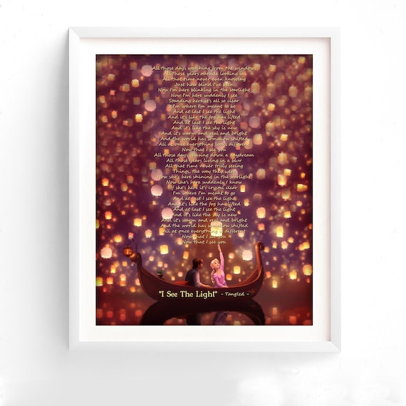 Tangled Rapunzel And Flynn I See The Light Song Lyrics Etsy