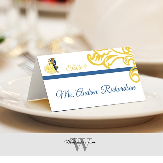 Beauty And The Beast Place Cards Wedding Escort Cards Disney Etsy
