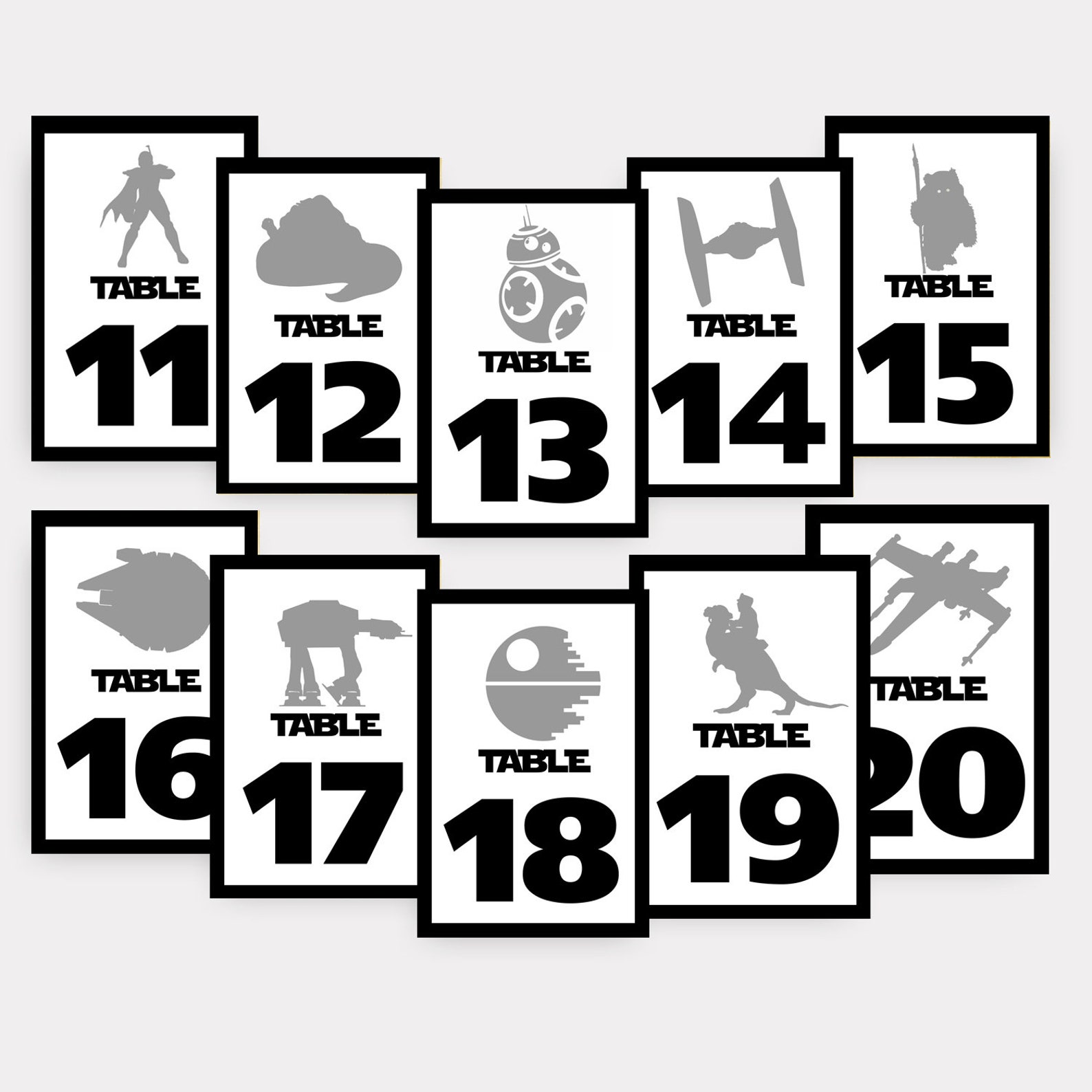 Star Wars Table Numbers Disney Theme Weddings Fairytale Etsy