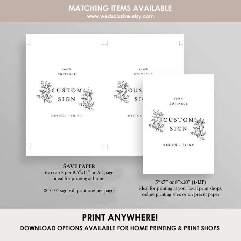 Minimal Wedding Invitation Template, Minimalist Wedding Invite Suite, Editable Template Wedding Invitations, Modern Invites image 5