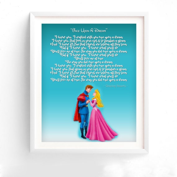 Once Upon A Dream Song Lyrics Sleeping Beauty Song Lyrics Etsy