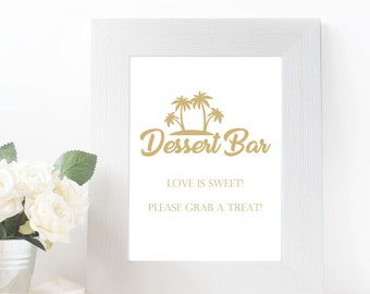 Beach Wedding Dessert Bar Sign, Sweets Bar Sign, Engagement Party Wedding Dessert Bar, Baby Shower Candy Bar - INSTANT DOWNLOAD - BW222