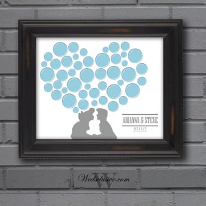 Alternativa al libro degli ospiti della sirenetta, poster ricordo unico, matrimoni a tema Disney, regalo sposa e sposo -11x14, 16x20, 20x24, 24x36