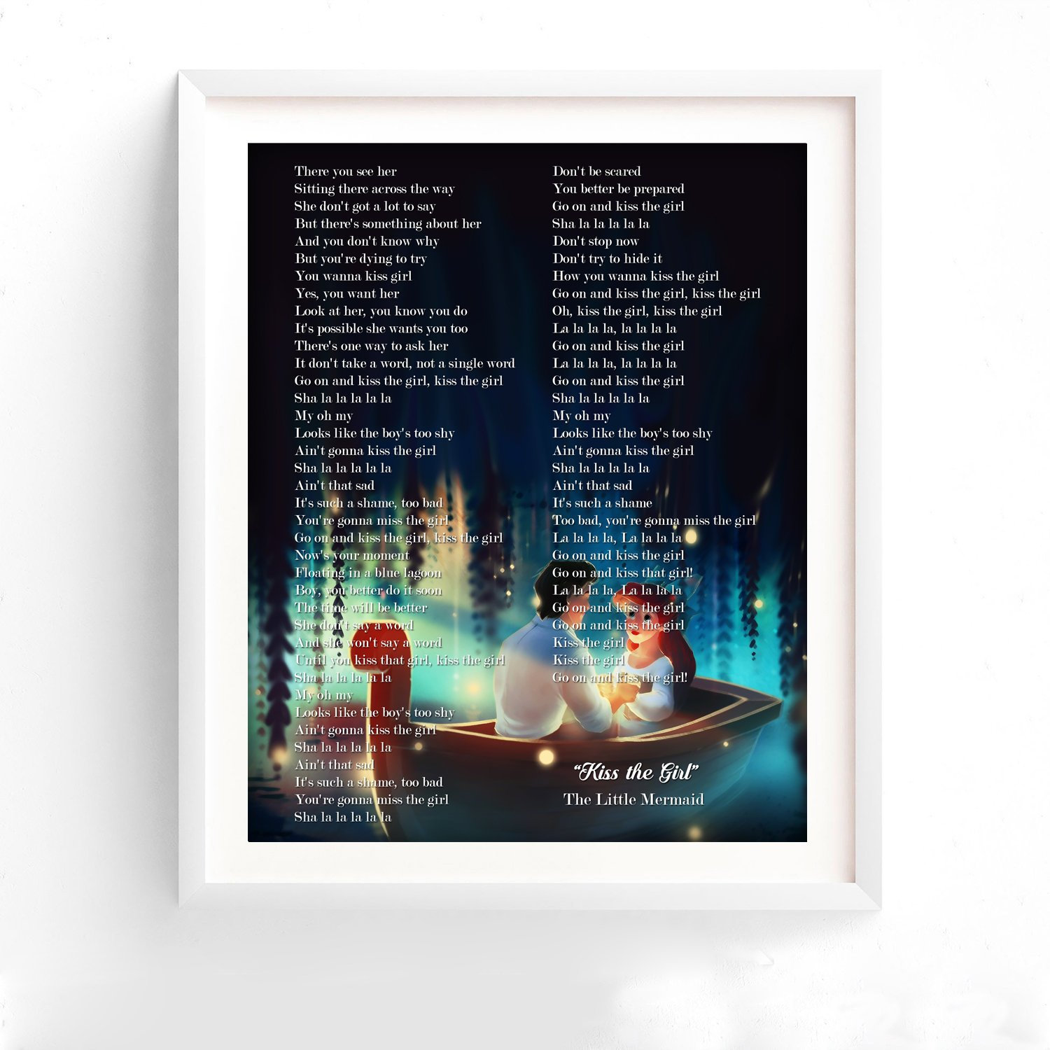 Kleine zeemeermin, Ariël en Eric, Kiss the Girl songteksten, Disney  huwelijkscadeau, gepersonaliseerde bruid \u0026 bruidegom cadeau - Etsy België, image size:1500x1500