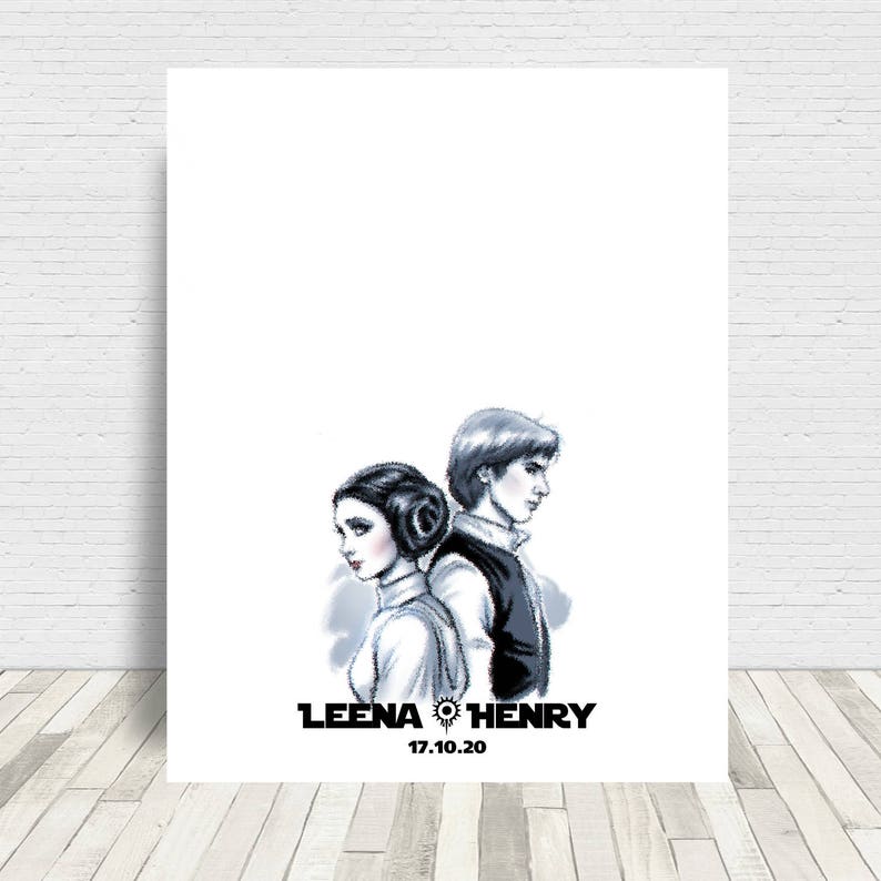 Star Wars Wedding Guest Book Alternative, Disney Thumbprint Guestbook, Star Wars Wedding, Wedding Keepsake, Wedding Gift image 2