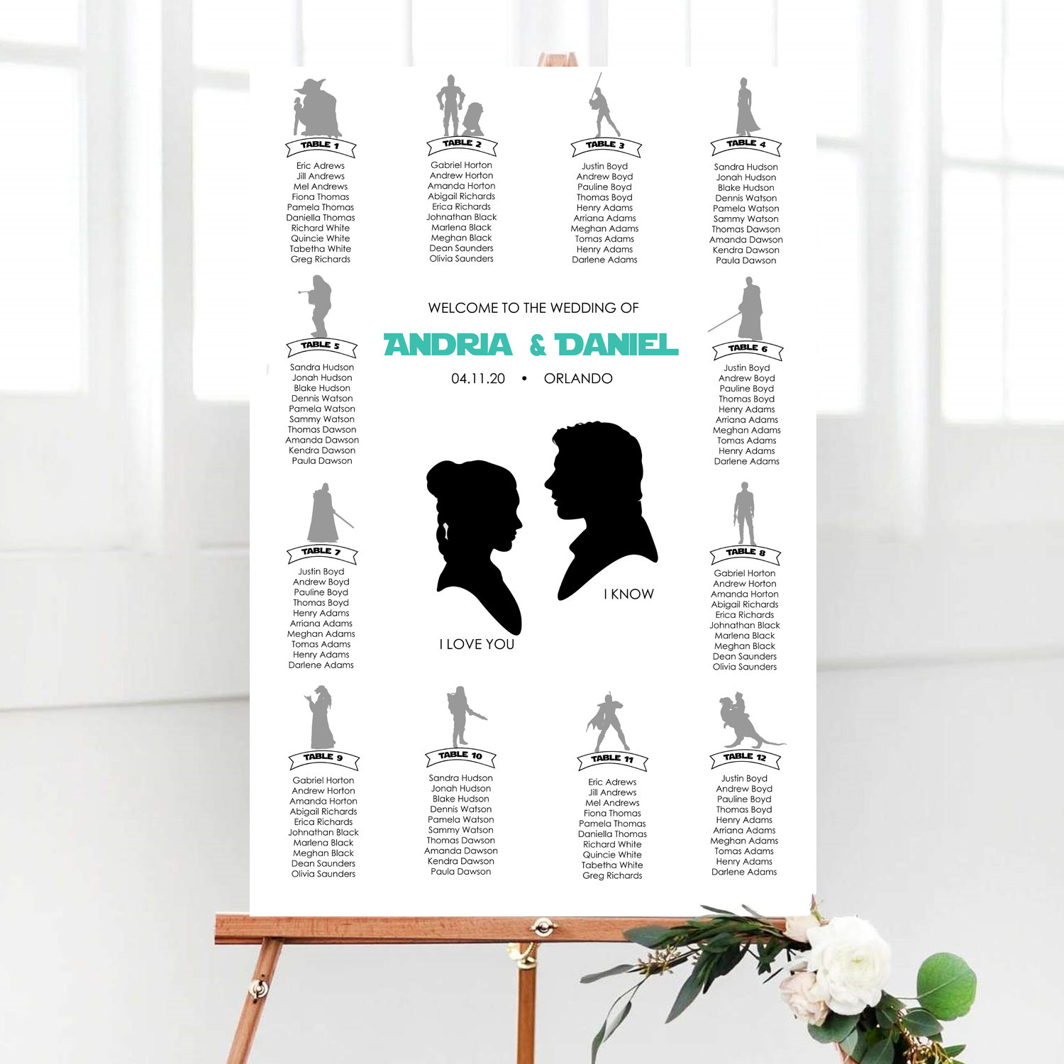 Plan De Table Mariage Disney Plan de table de mariage Star Wars Plan de salle solo de la - Etsy France