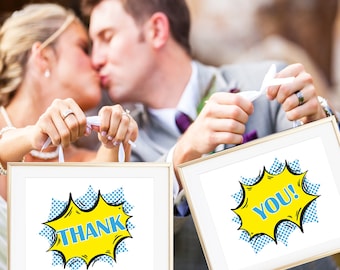 Superhero Wedding Thank You Signs, Thank You Sign, Favor Sign, Wedding Sign, Party Decor, Superhero Wedding